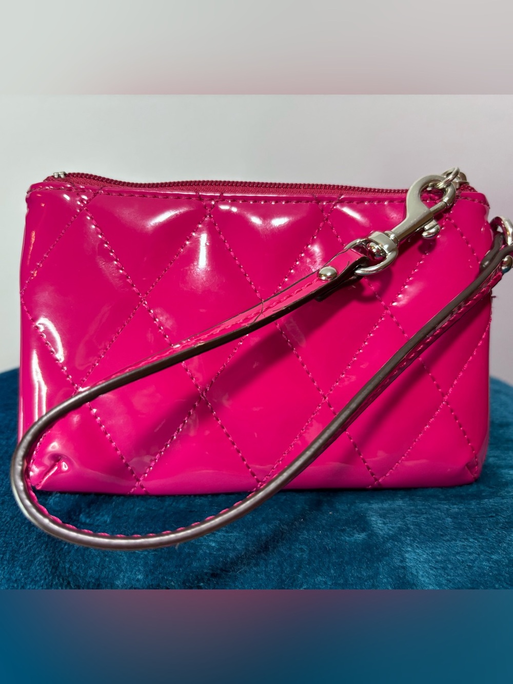 COACH Quilted Patent Leather Wristlet - Hot Pink - Picture 3 of 8